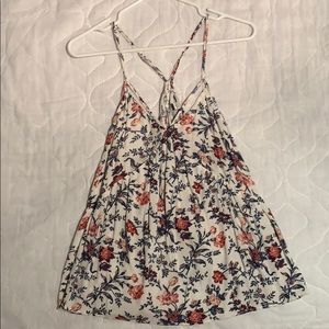 Floral tank top white